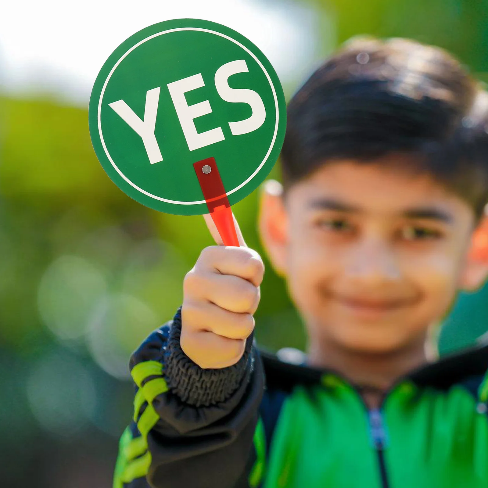 

2pcs English Early Education Teaching Aids Green Red Yes No Voting Paddles For Classroom Activities School Supplies Handheld