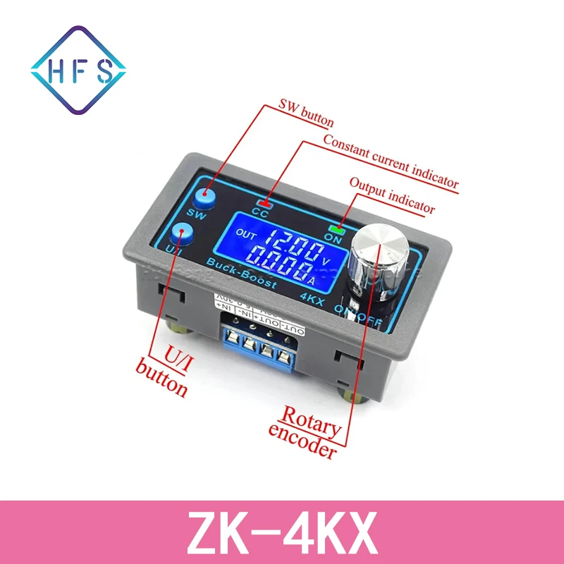 Convertitore buck boost DC-DC CC CV 0,5-30 V 4A 5 V 6 V 12 V 24 V Modulo di alimentazione Alimentatore da laboratorio regolato regolabile