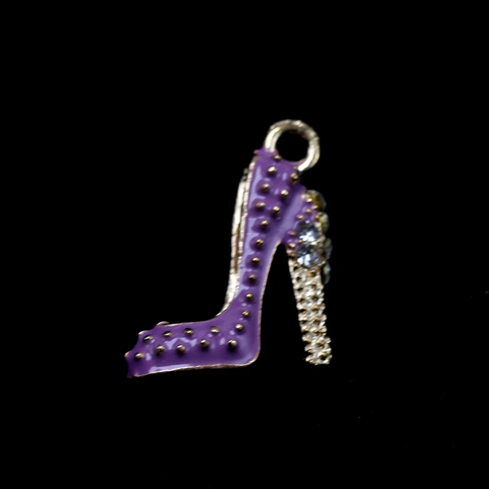 

10PCS HighHeelsEarrings AlloyPendantCharm MetalCharms PurpleFashion JewelryMakingPendants NecklaceBracelet Accessories