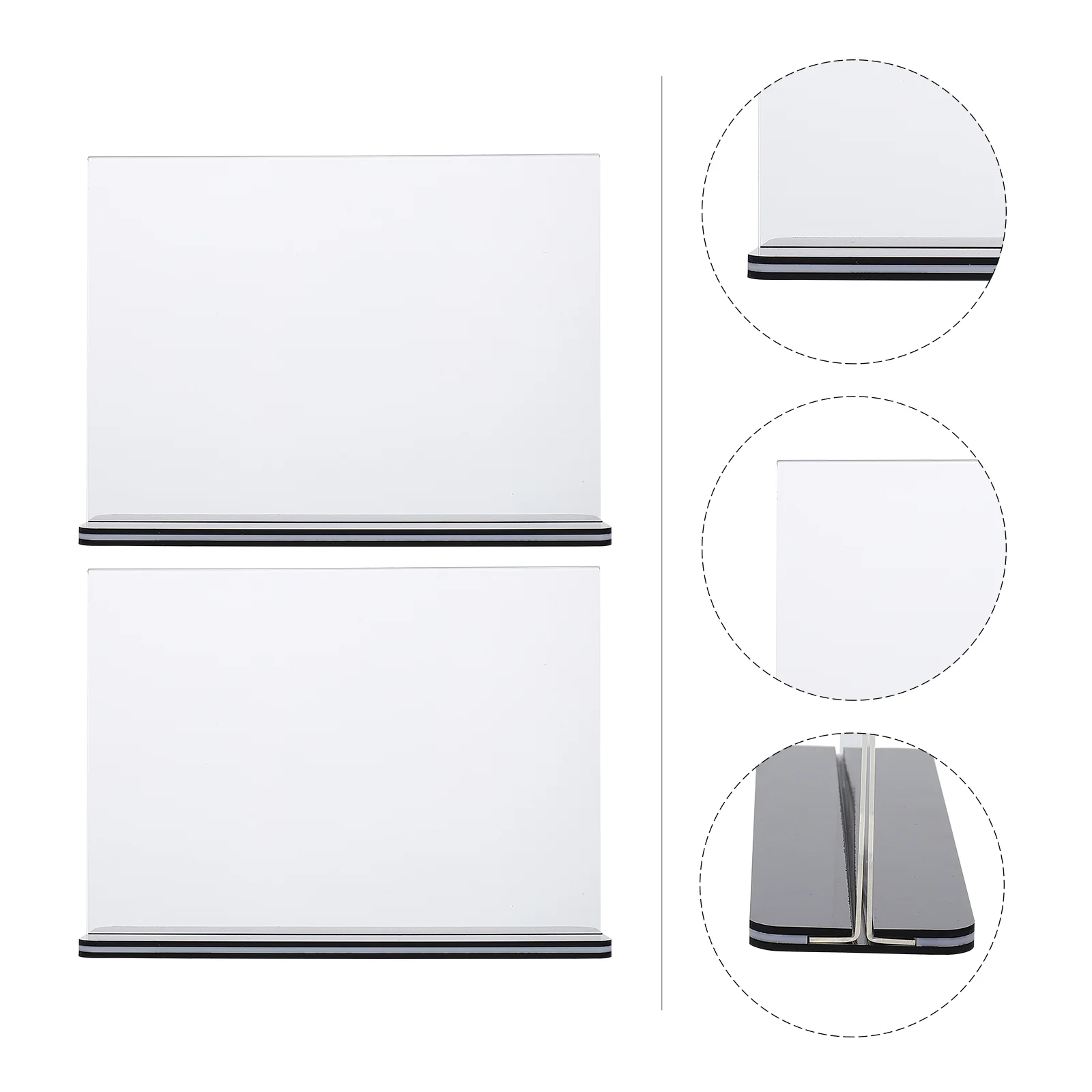 2 Pcs Acrylic Card Food Sign Holder Desktop Photo Rack Advertising Clip Flyer Display Price Ticket Stand
