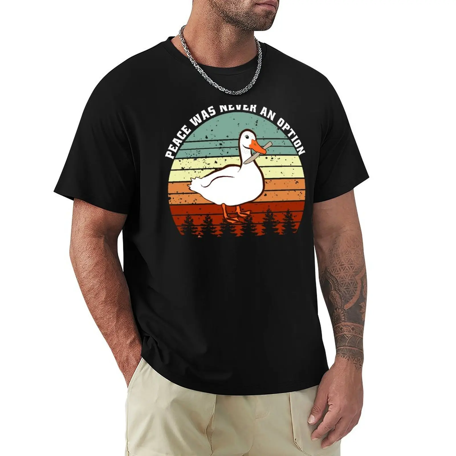 peace was never an option T-Shirt Plus Size Loose Fit T-Shirt
