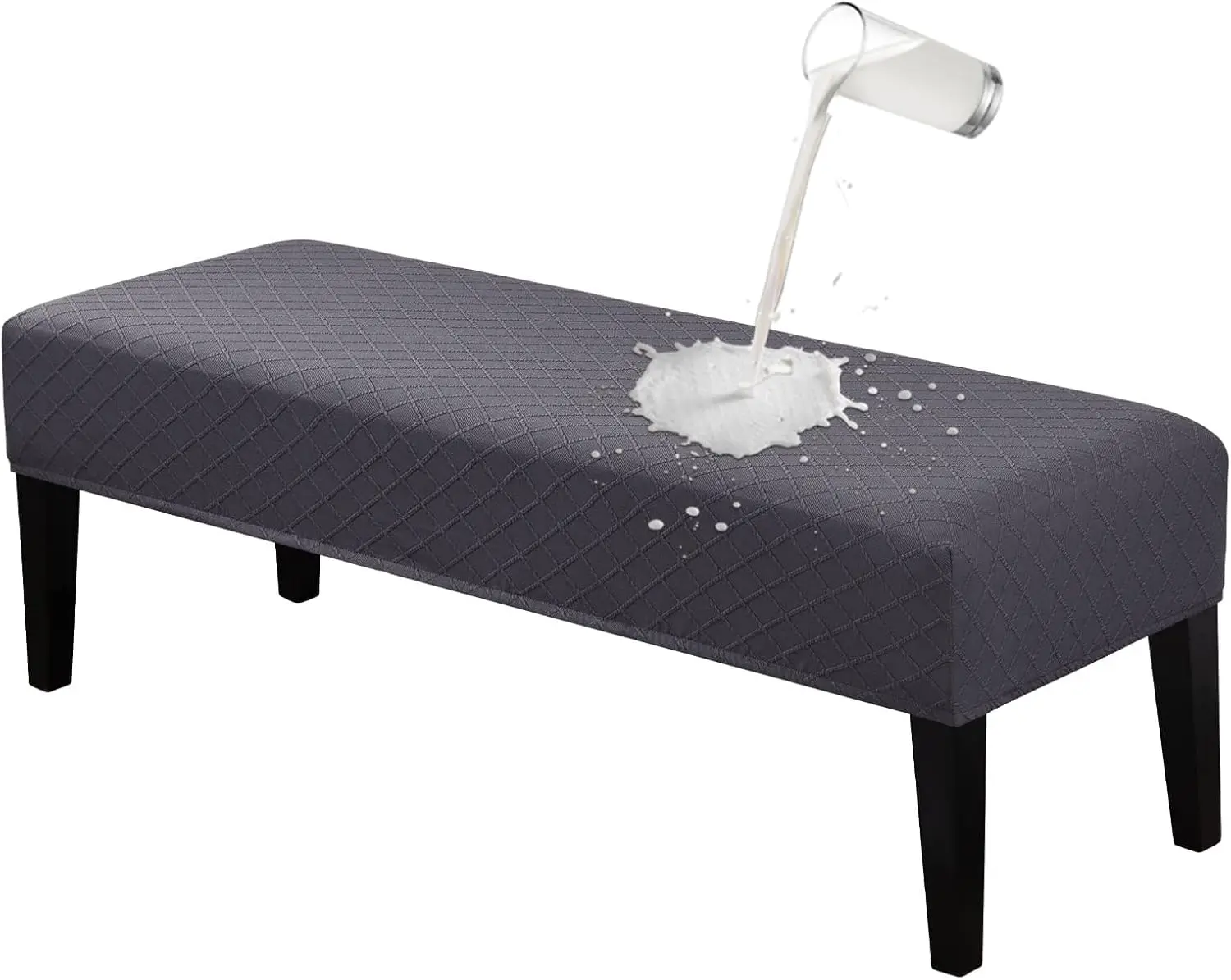 

Chair Covers For Dining Bench - Waterproof Stretch Jacquard Removable Washable Chair Seat Slipcovers Protector, Rectangular