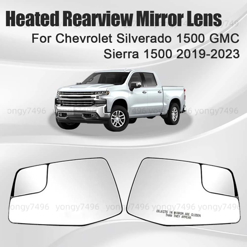 

Car Wide Angle Heated Rearview Mirror Lens For Chevrolet Silverado 15o0 GMC Sierra 1500 2019 2020 2021 2022 2023 Accessories