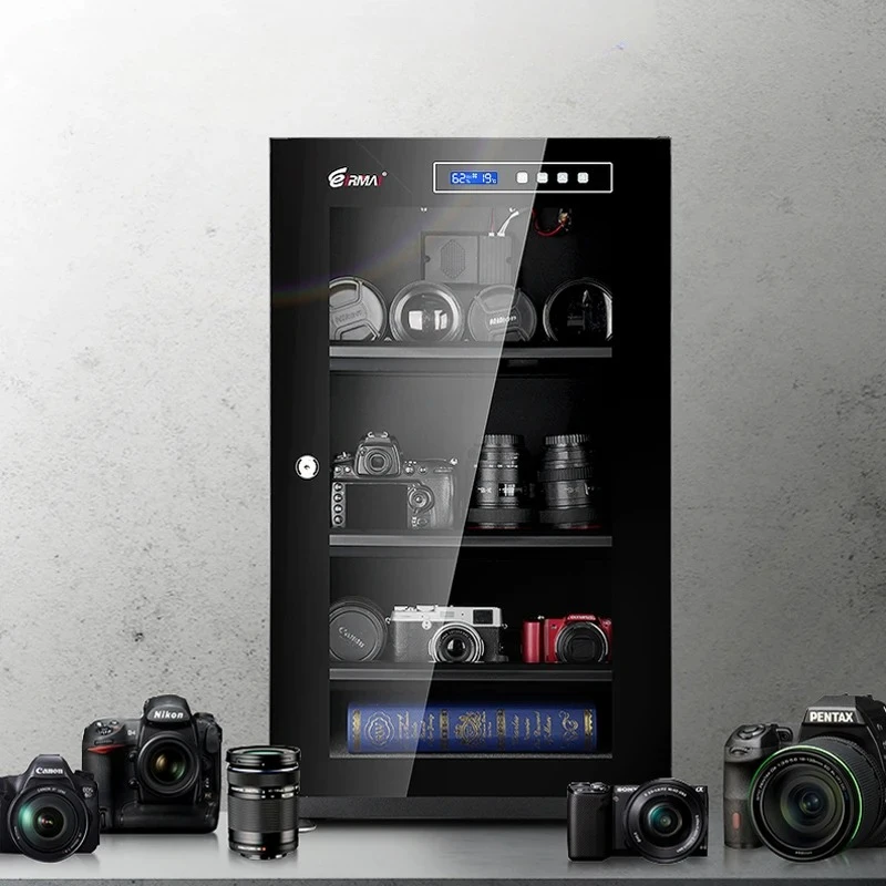 

‌Large Camera Dehumidifier Box - Anti-Humidity Storage for DSLR Lenses & Photography Gear with Electronic Moisture Absorber