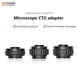 AMAOE AM-CTV 0.35X 0.4X 0.5X Lens Adapter Focus Adjustable Camera Suit for Trinocular Microscope 38MM Interface Camera Adapter