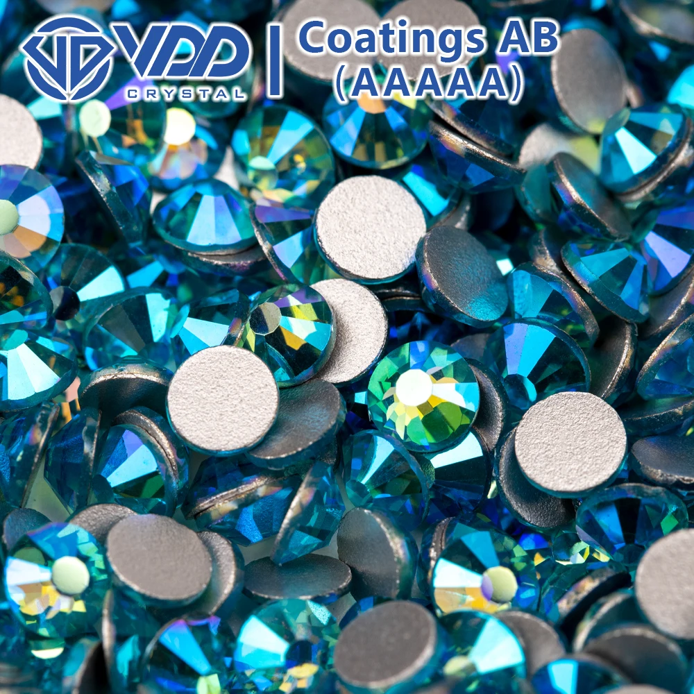 VDD SS4-SS30 075 Aquamarine AB AAAAA Glass Rhinestones Crystals Glitter Strass Flatback Stone For Nail Art Craft DIY Decorations