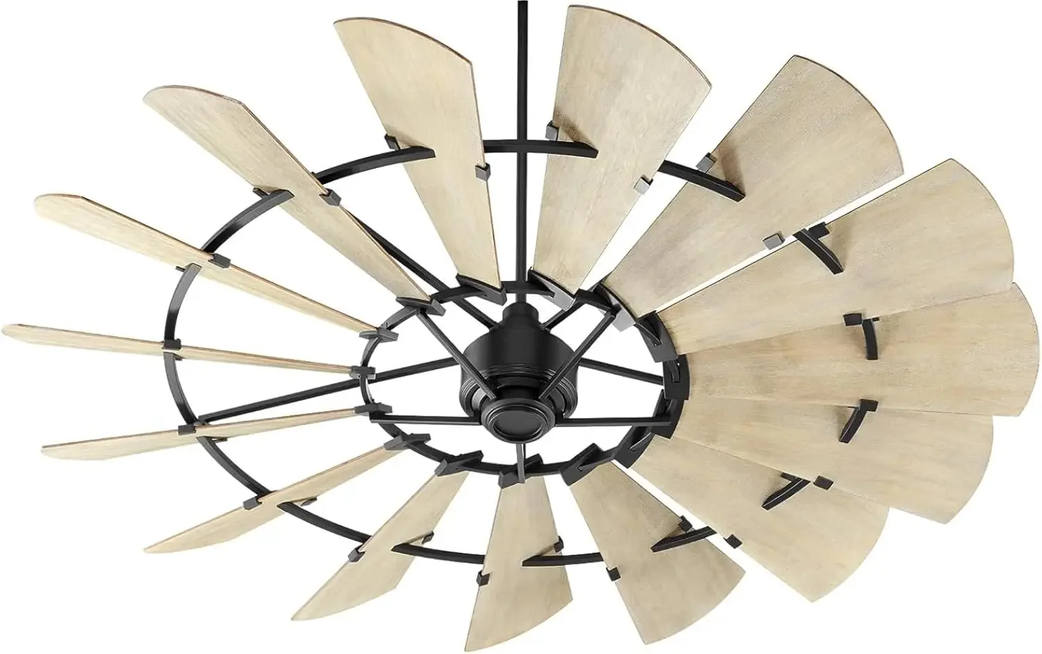 97215-69 Indoor Windmill Ceiling Fan in Noir with Weathered Oak Blades