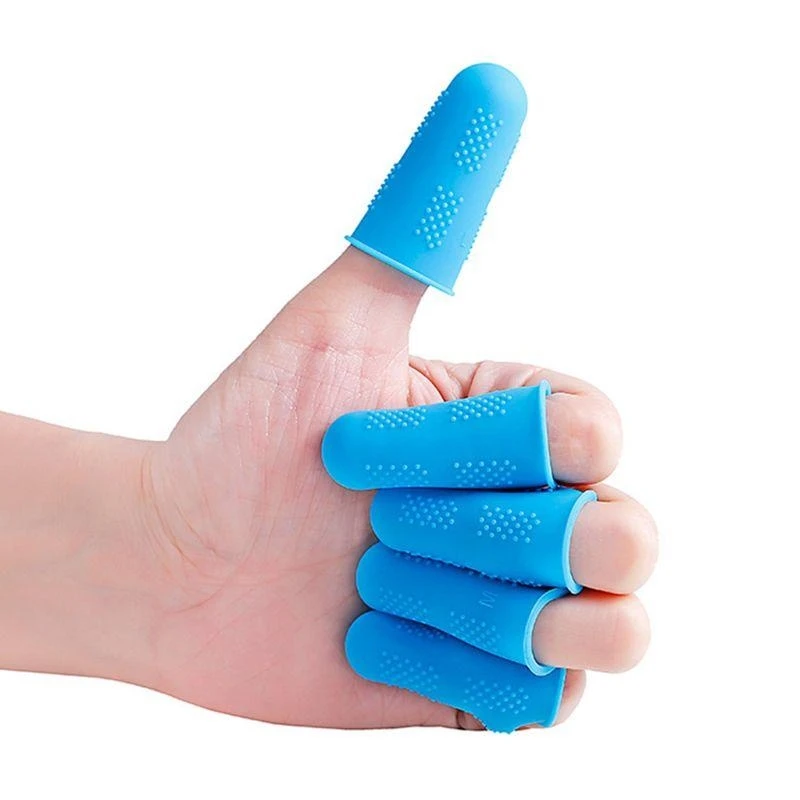 090F 5 لا تغطي حماة أصابع السيليكون غير المنقولة قبعات للكروشيه