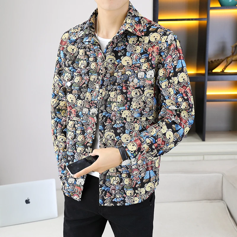 Men's Streetwear Blouse Autumn Mens Clothing Casual Shirt Spring Male Winter Streetdress Popular Elegant Hombre Fashion Shirt