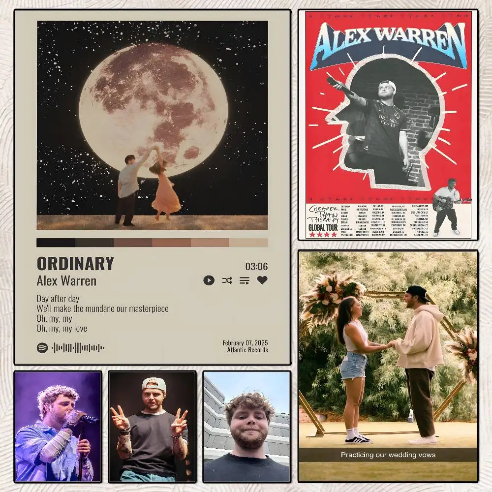 A-Alex WarrenS and Album Ordinary Poster HD posters Self-adhesive waterproof ideal for living room bedroom bar decoration