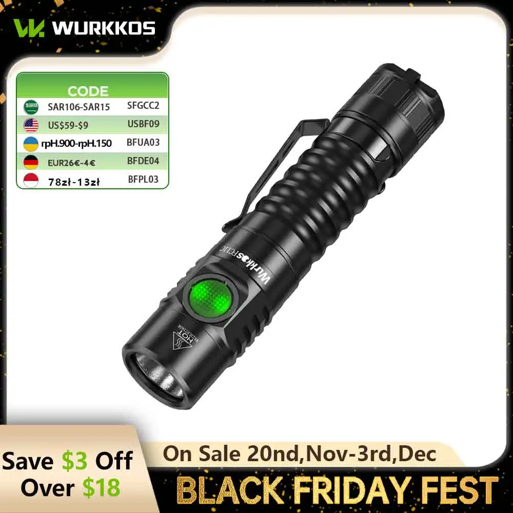 yZ[zWurkkos FC11C 18650 EDC LvCg 519A |[^u[d LED v 1200LM ͂ȉd IPX-8 |Pbgg[`