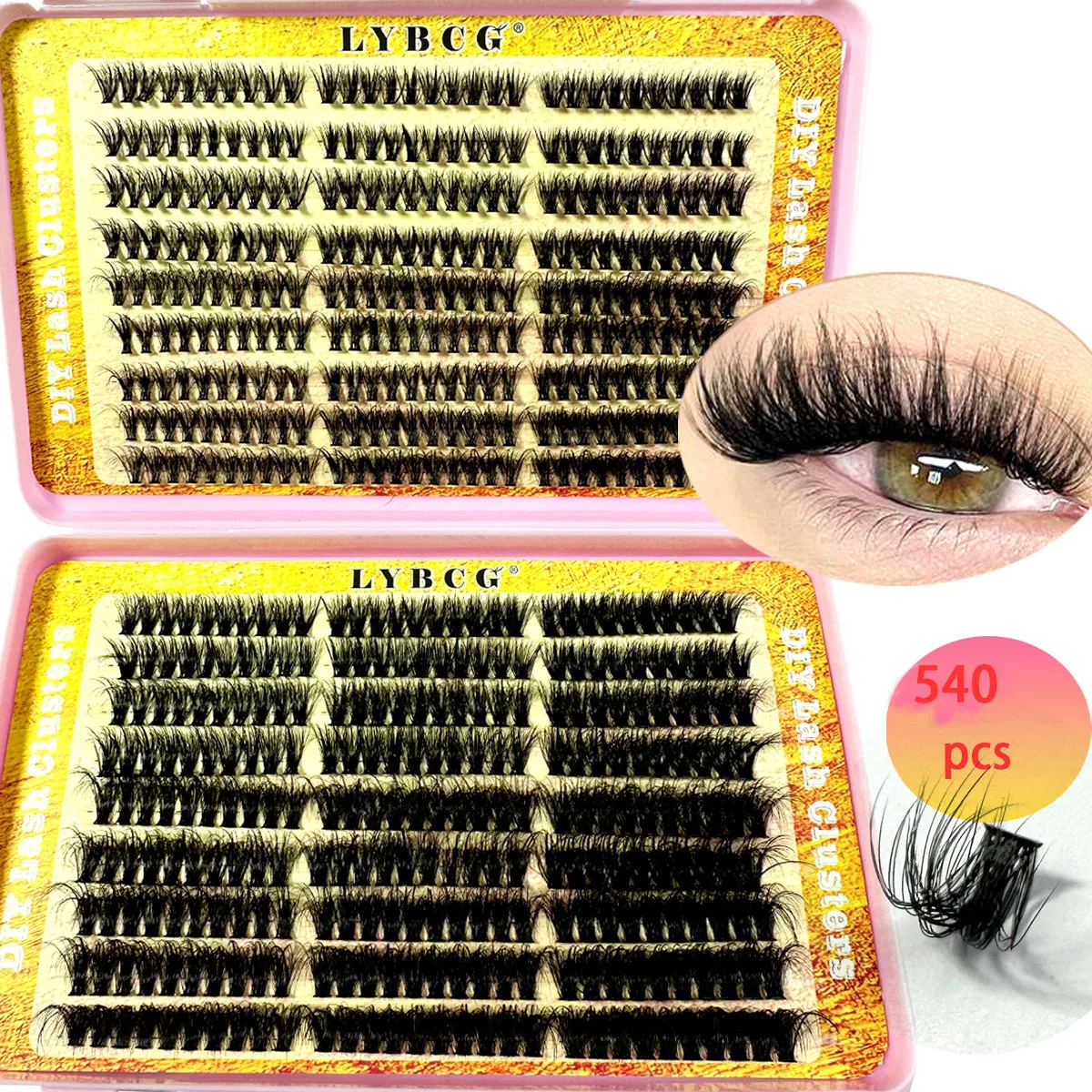 540 Stuks 5D Pluizige 10-18mm Mix Wimpers Cluster 30D-100DThick Wimper D/CC Krul Individuele Wimpers DIY Lash Extensions Wimpers