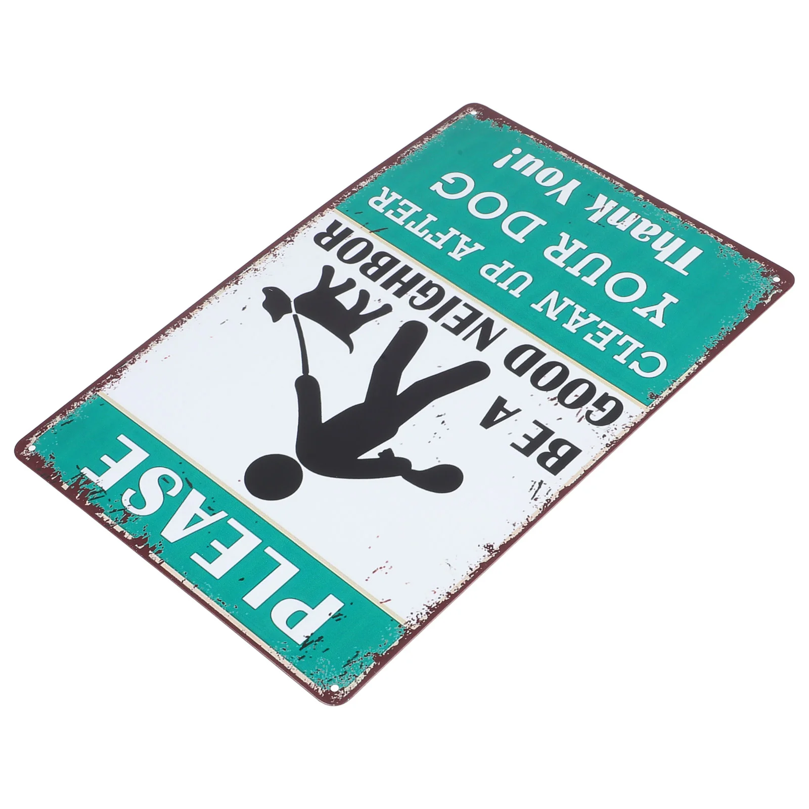 Retro Warning Sign Dog Waste Lawn Poop for Outdoors Clean up after Your Pet Park Signage