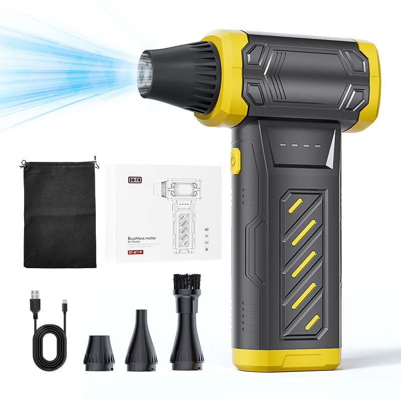 

Wireless Turbo Jet Fan 990000RPM Portable Car Vacuum Cleaner Brushless Motor Violent Turbo Jet Blower Type-c Rechargeable
