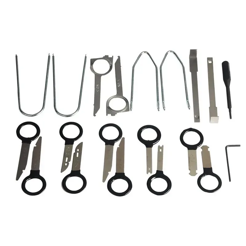 ل 20 قطعة ستيريو داش مشغل أقراص مضغوطة أداة إزالة الصواميل مجموعة اكسسوارات السيارات الجديدة لراديو السيارة إزالة الصوت تثبيت مفتاح عدة #3