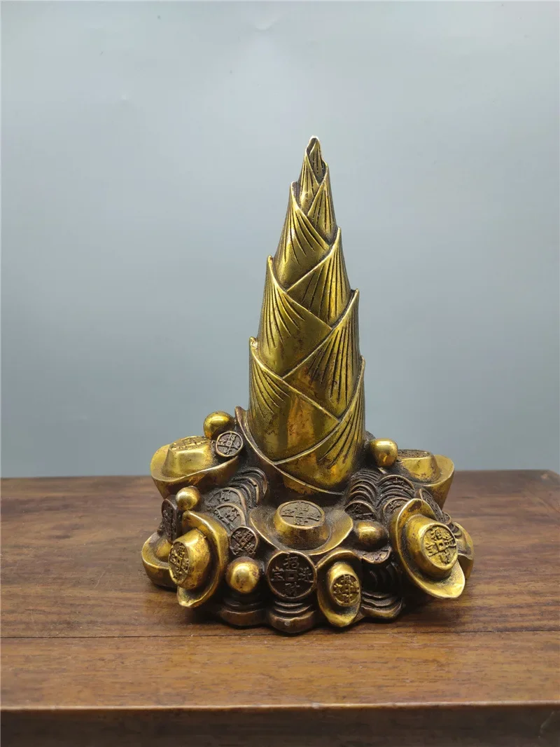 Brass bamboo ornaments, brass money bamboo shoots ornaments, copper ingots, bamboo, copper gold toad ingots, household crafts