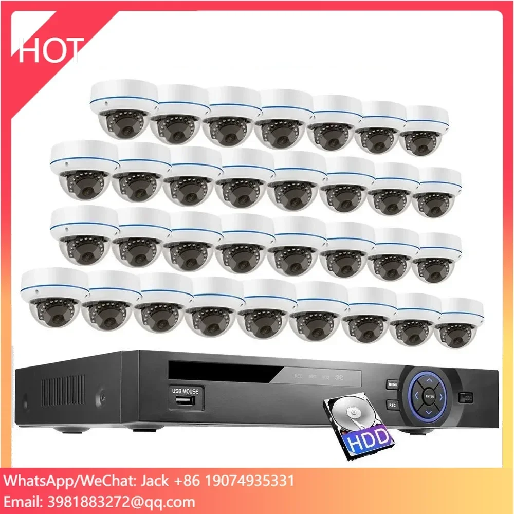 32CH 8MP H.265 POE IPドーム型ネットワークカメラシステム アクティブ抑止機能付きCCTV 4K NVRキット 屋内外対応 OEM音声セキュリティ監視IP