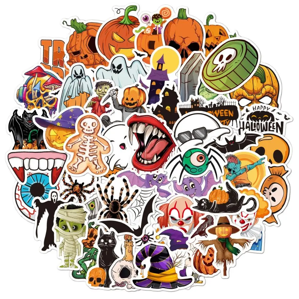 Mixed Decorative Decals Halloween Stickers Party Decor Fesitival Toys DIY Pumpkin Stickers Graffiti Stickers Kids Toys Albums
