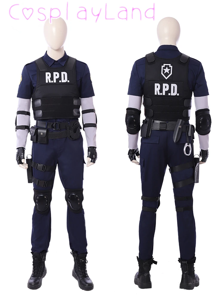 Masqurade Resident 2 Cosplay Re Leon Scott Kennedy Costume Cosplay Con Leon Vest Men costumi di Halloween Comic Con Roleplay Suit