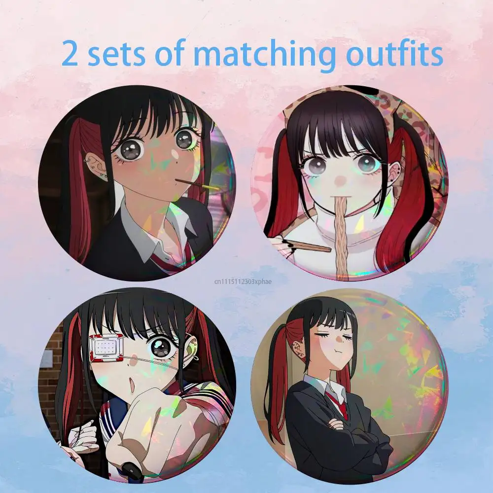 Nowa Sugaya D-Dress up Darling HD Print Round Lapel Pins Pretty Derby 2 piece set Round Display Brooches Brooch Badges