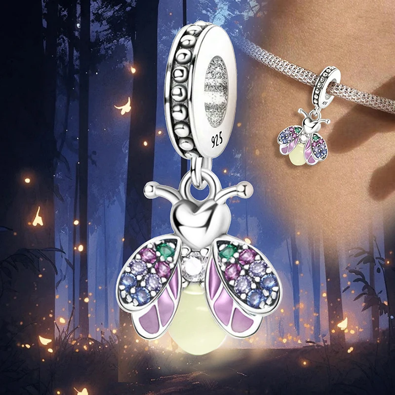 NEW 925 Sterling Silver Dragonfly Spacer Cute Puppy Charms Beads Animal Fit Diy Bracelet  Making Gift Of Personalized Jewelry