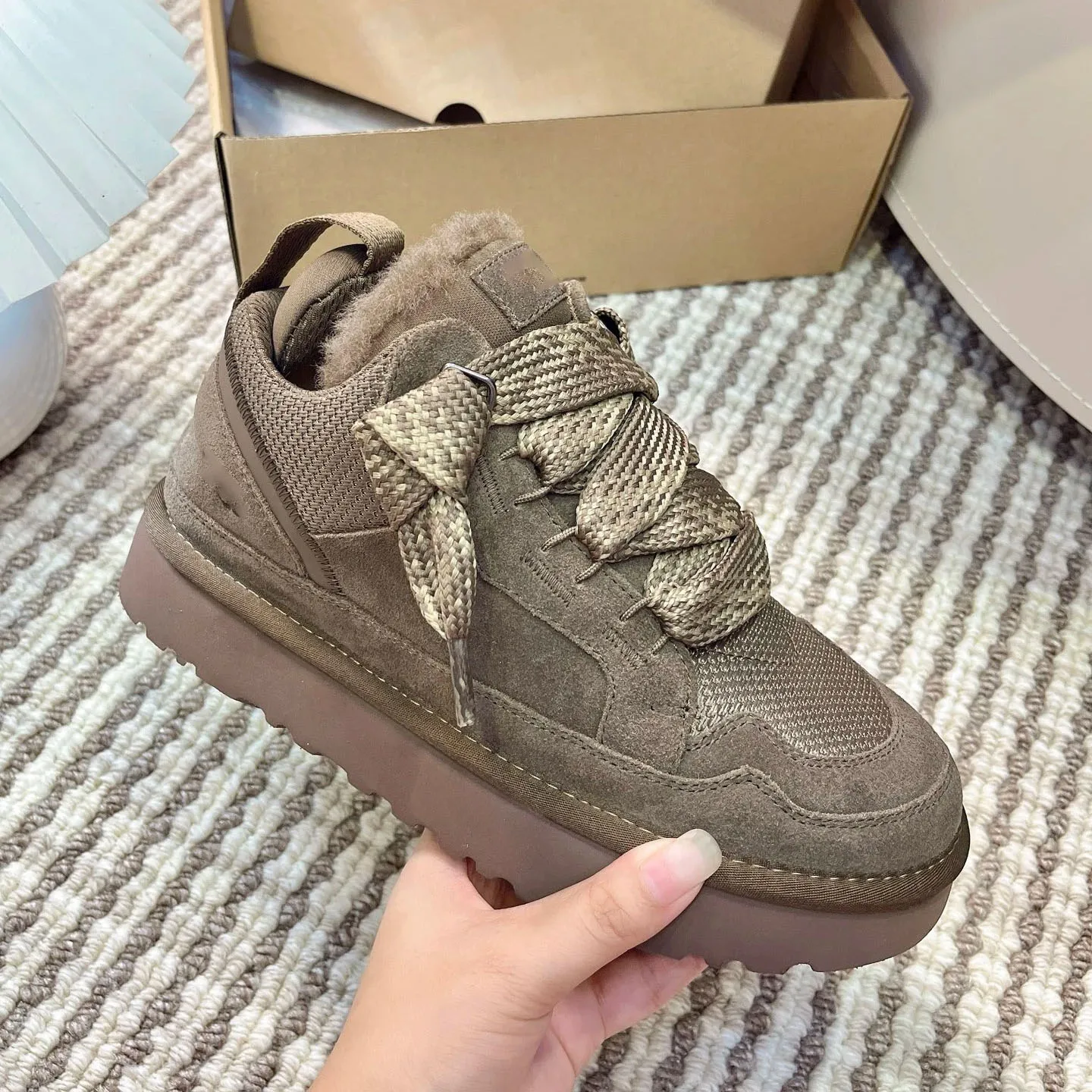 حذاء نسائي قصير من الجلد، كاجوال، مريح، دافئ، عصري، عالي، متين، ناعم