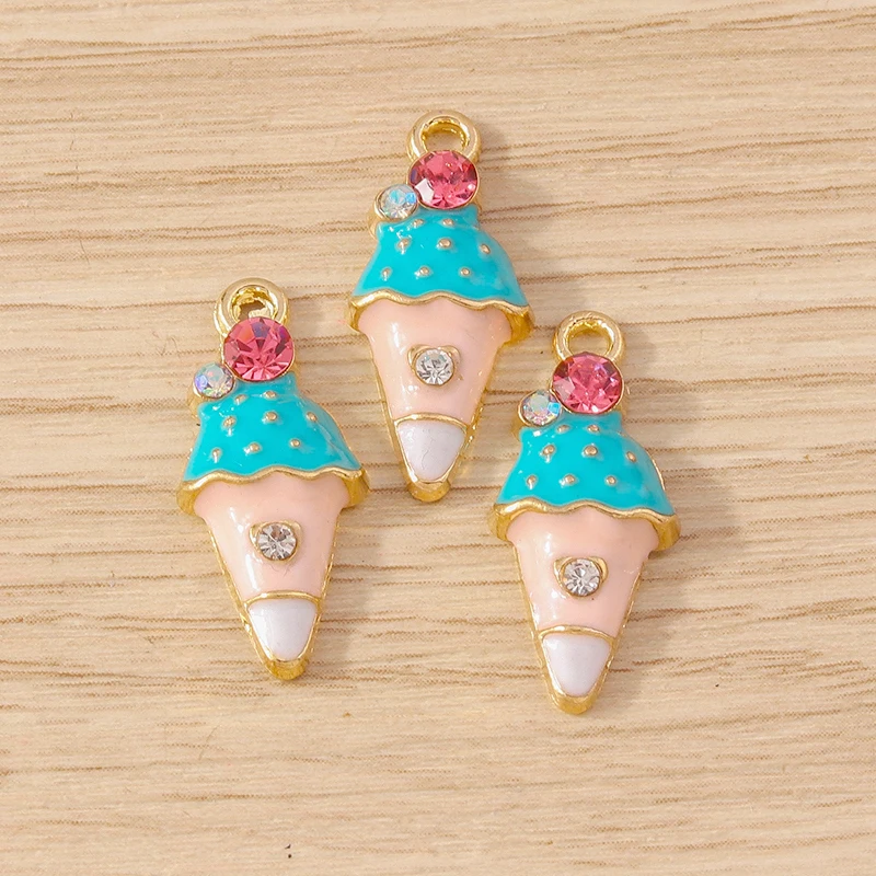 Tusember 10 Stück Niedliche Lebensmittel-Anhänger aus Emaille, Sommer-Eiscreme-Anhänger für Schmuckherstellung, Ohrringe, Halsketten, DIY-Zubehör – Detail 17
