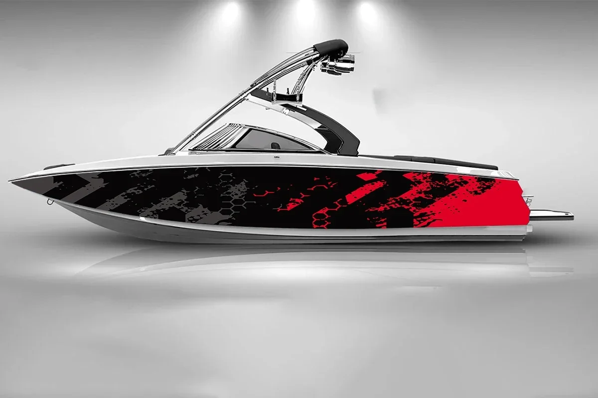 Unregelmäßige Streifen Vektor Boot Aufkleber selbst klebende Aufkleber Mode benutzer definierte Aufkleber Vinyl wasserdichte Boot Wrap Aufkleber Aufkleber