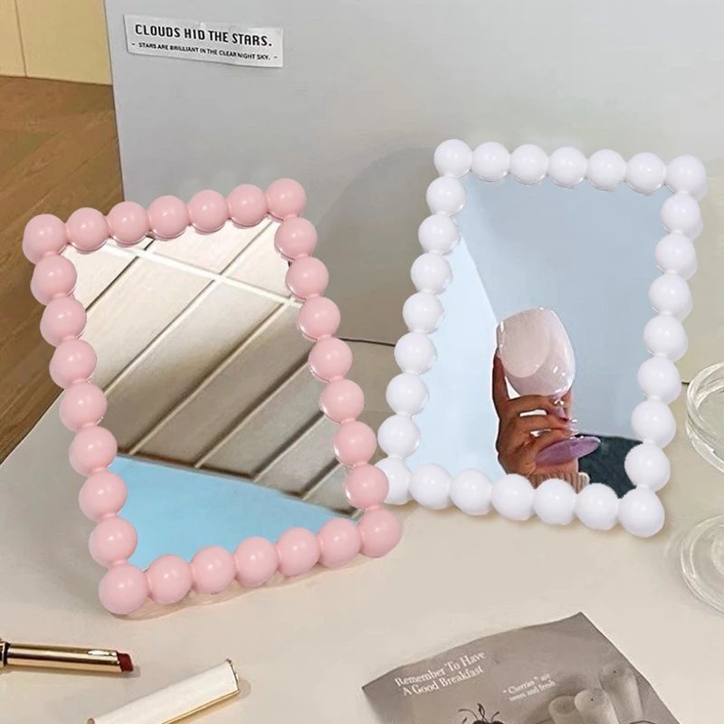 زهرة على شكل مرآة لمستحضرات التجميل الجدول مكتب الغرور مرآة لوضع مساحيق التجميل المحمولة مرآة قابلة للطي مع حامل ديكور المنزل الحمام espejo 거ول #2