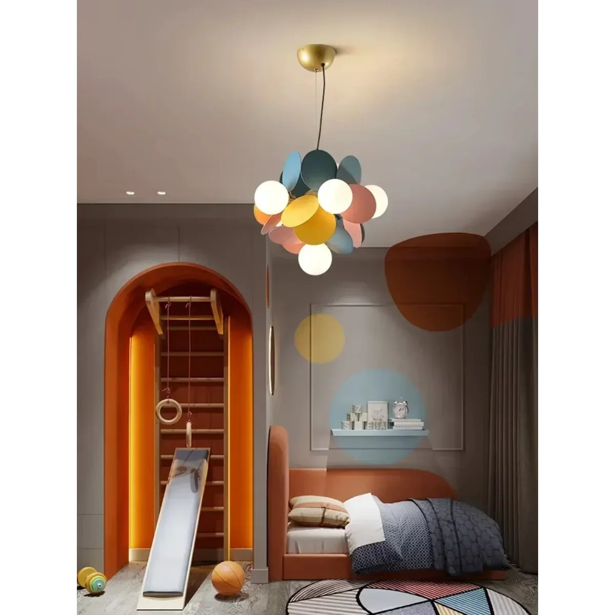 Modern Color Ceiling Chandelier Led Living Room Bedroom Hanging Lamp Glass Kids Room Color Cartoon Decorative Home Appliance