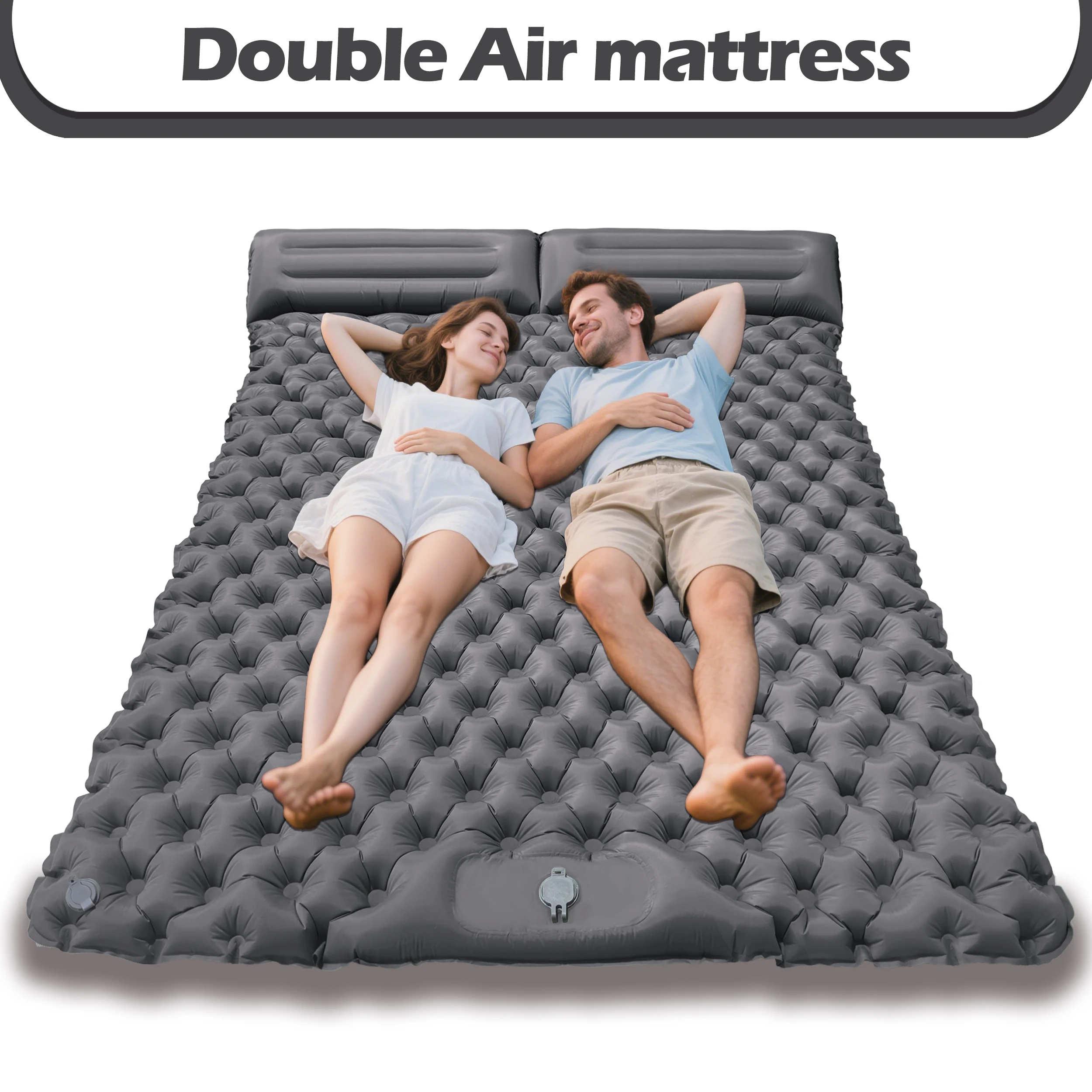 

Giant Double - Sleeper Inflatable Mattress with Foot - Pump: Cozy, Durable & Easy - to - Carry! Perfect for Outdoor Adventures