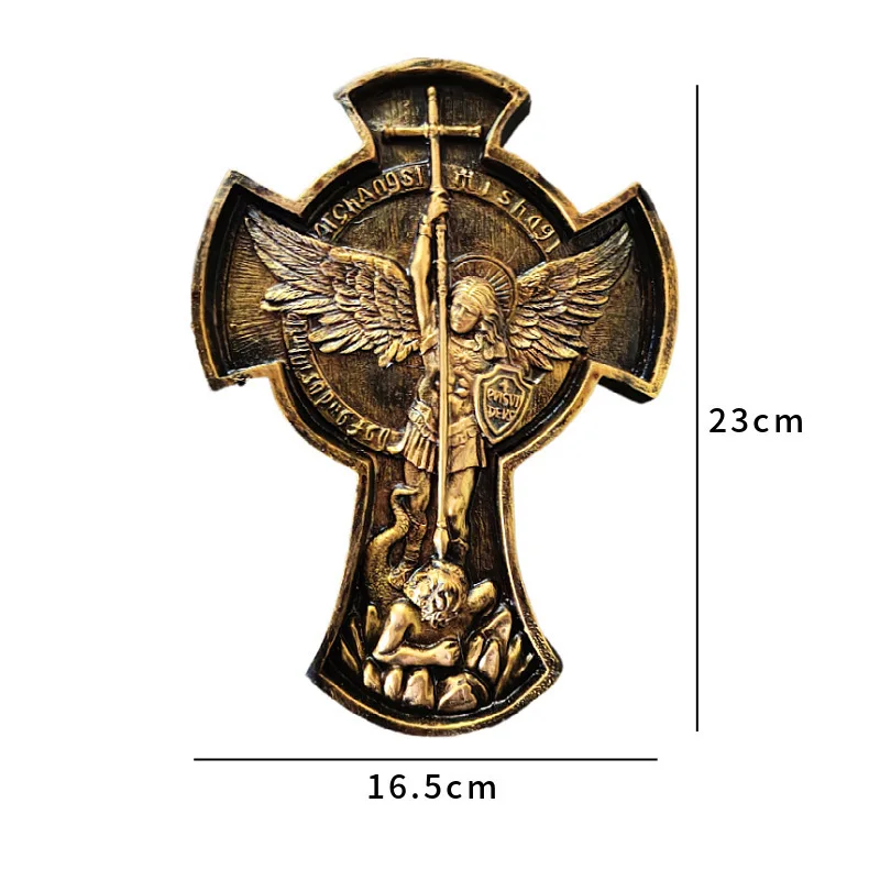 Michael Angel Sculpture Resin Angel Statue The Great Protector Saint Michael Archangel Figurines Collectible Home Ornaments Art
