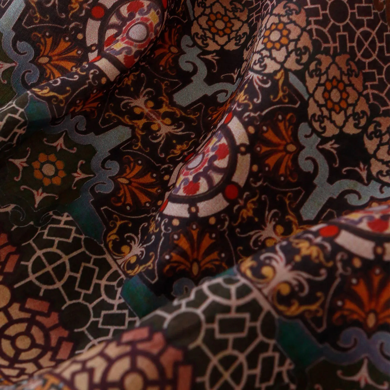 

1 ярд, натуральная чистая ткань рами, ткань с этническим принтом в стиле ретро, модная уникальная одежда, халат, рубашка, ткани для одежды