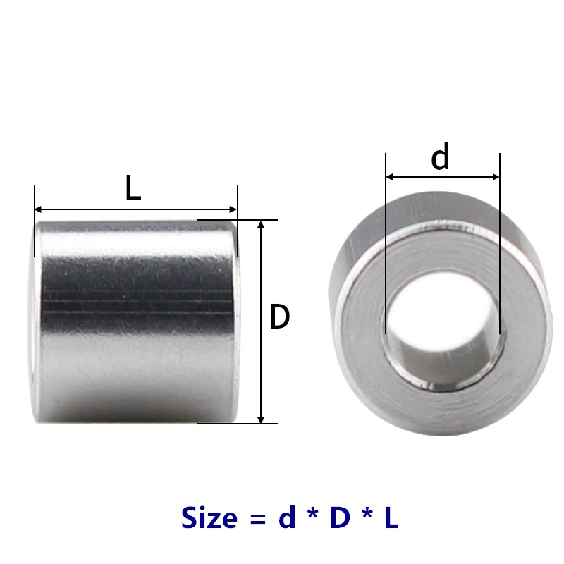 10/5pcs M3 M4 M5 M6 M8 M10 Aluminum flat washer aluminum Bushing gasket Spacer Non-threaded standoffs Length 2mm to 30mm