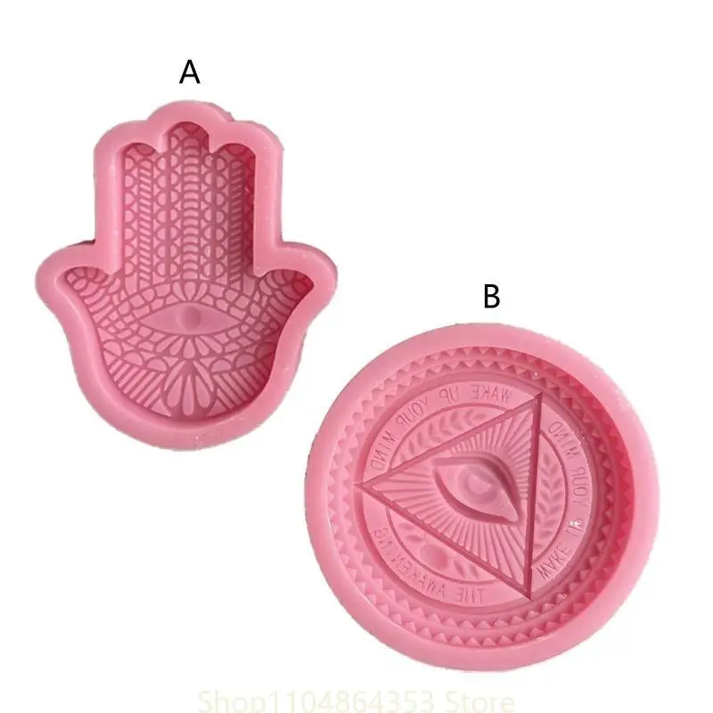 Molde redondo mão fátima mão buda, molde pingente silicone, molde decoração casa adequado para mulheres e homens