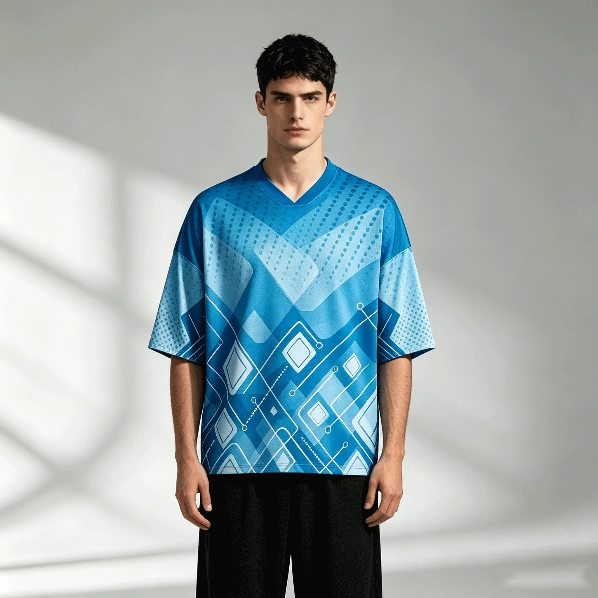 Men's Blue And White Gradient  - 3D Printing Technology ulasan dan harga