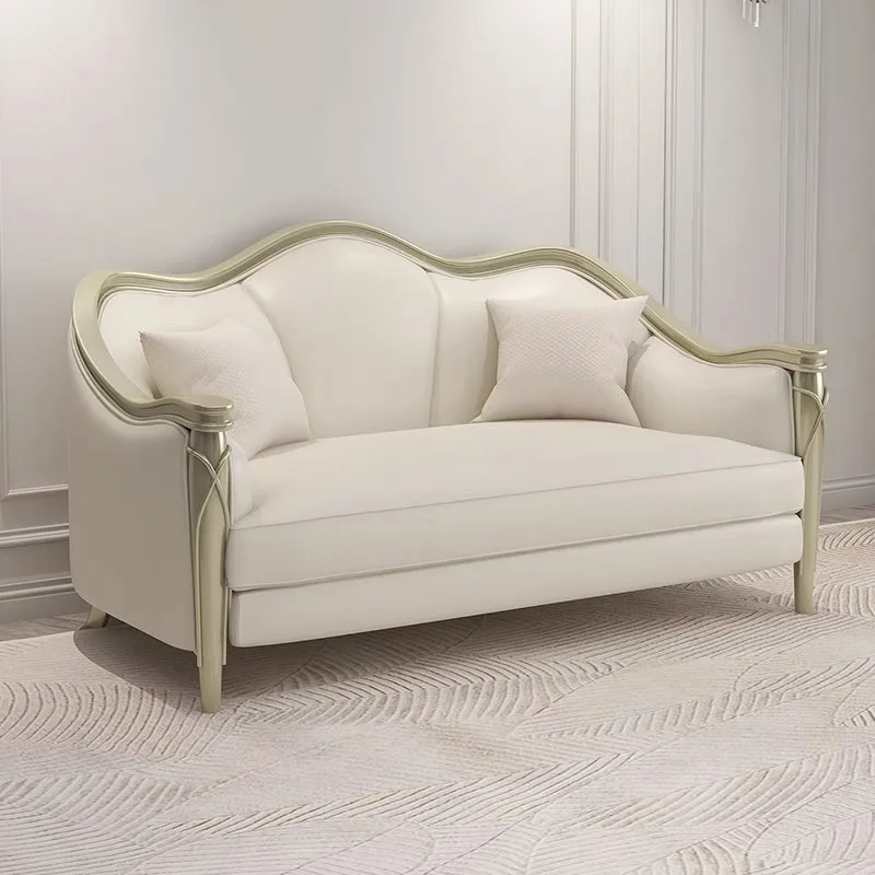 Large and small apartment living room modern simple European high-end atmospheric leather sofa
