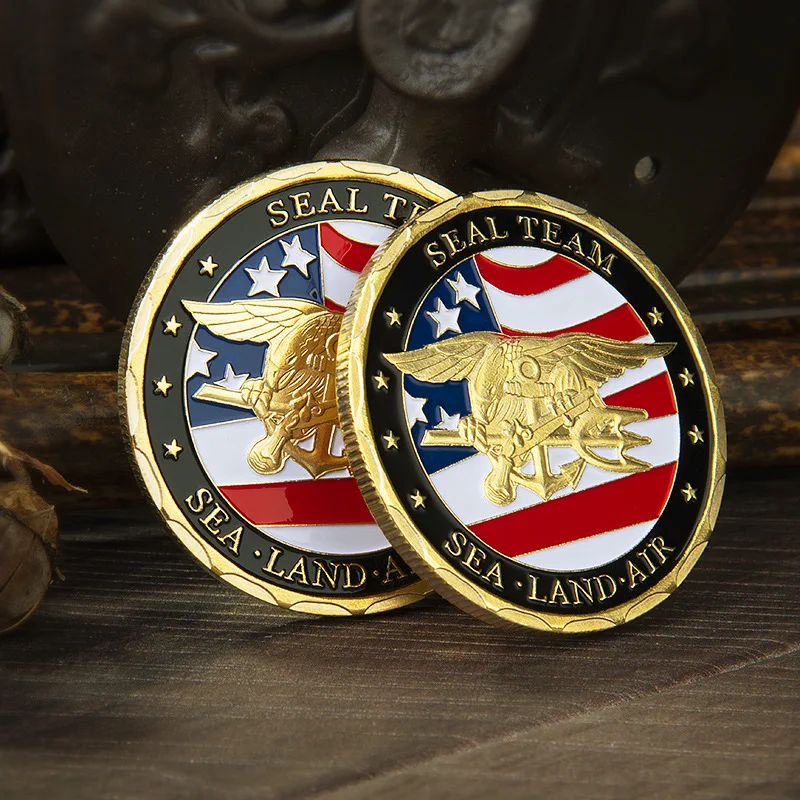 Commemorative Coins Collected By The Marine Corps of The American Eagle Sea Army, One of The Five Major US Military Powers