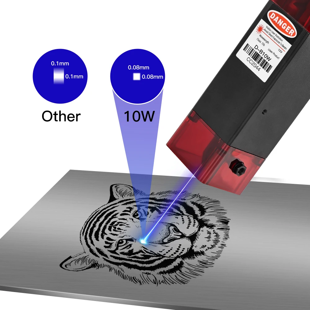 40W Laser Head For Engraving Machine Laser Cutter Wood Acrylic Cutting Metal Engraving Laser Module 450±nm Blue Laser