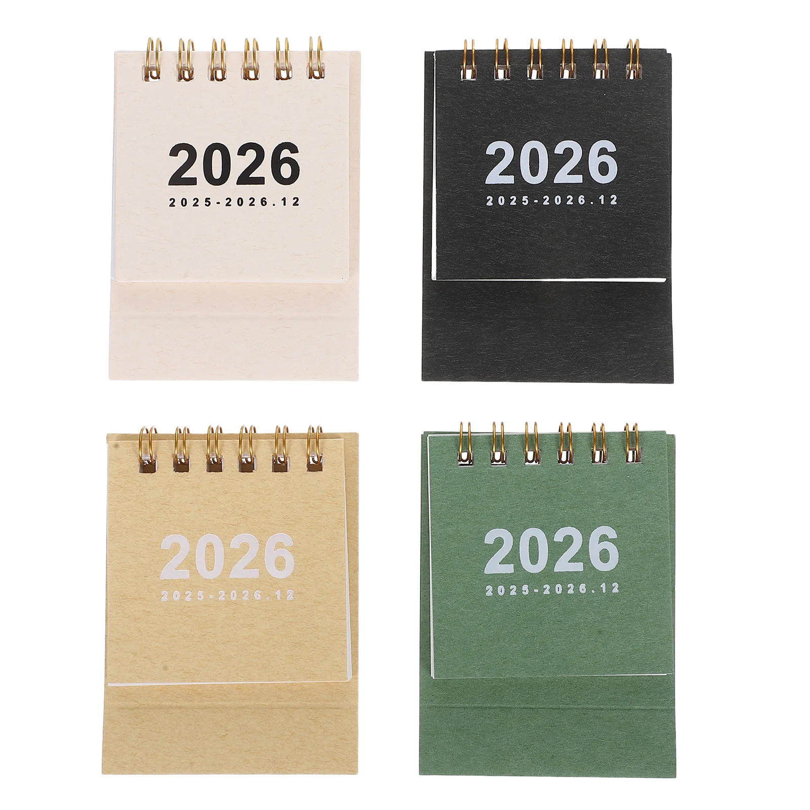 

4Pcs 2025-2026 Mini Desktop Calendar Standup Design Material Versatile Usage Mini Desktop Calendar Pad