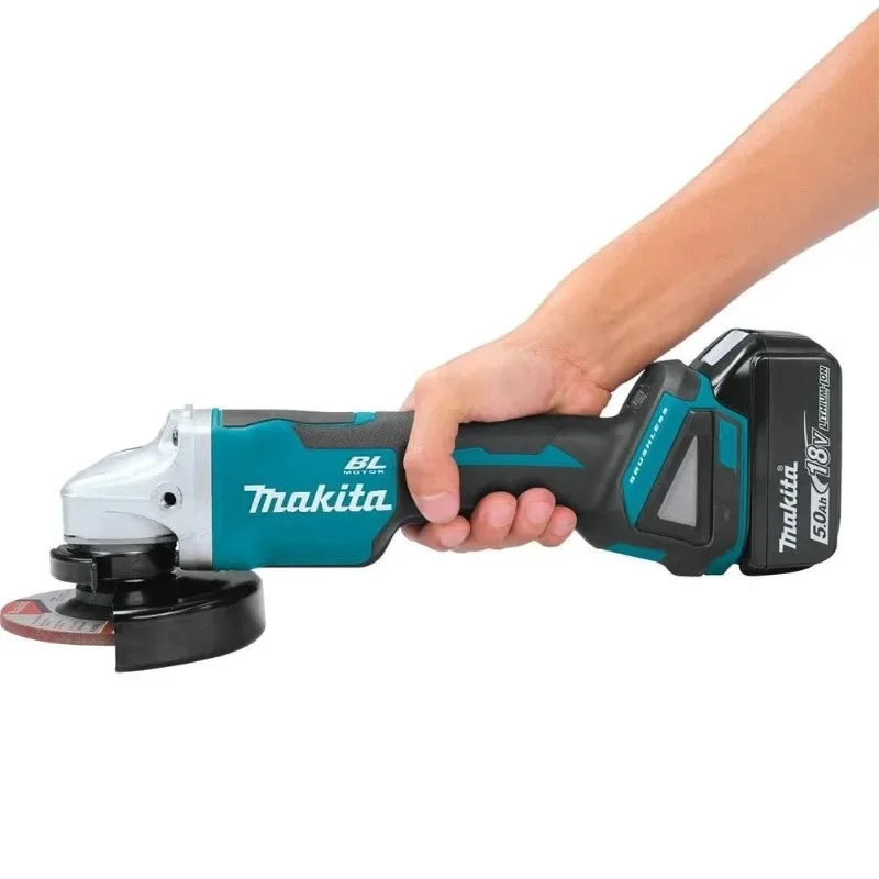 Amoladora Angular Makita DGA404 de 18V y 6.0Ah con Batería de Litio Sin Escobillas de 125mm, Recargable, Multifuncional