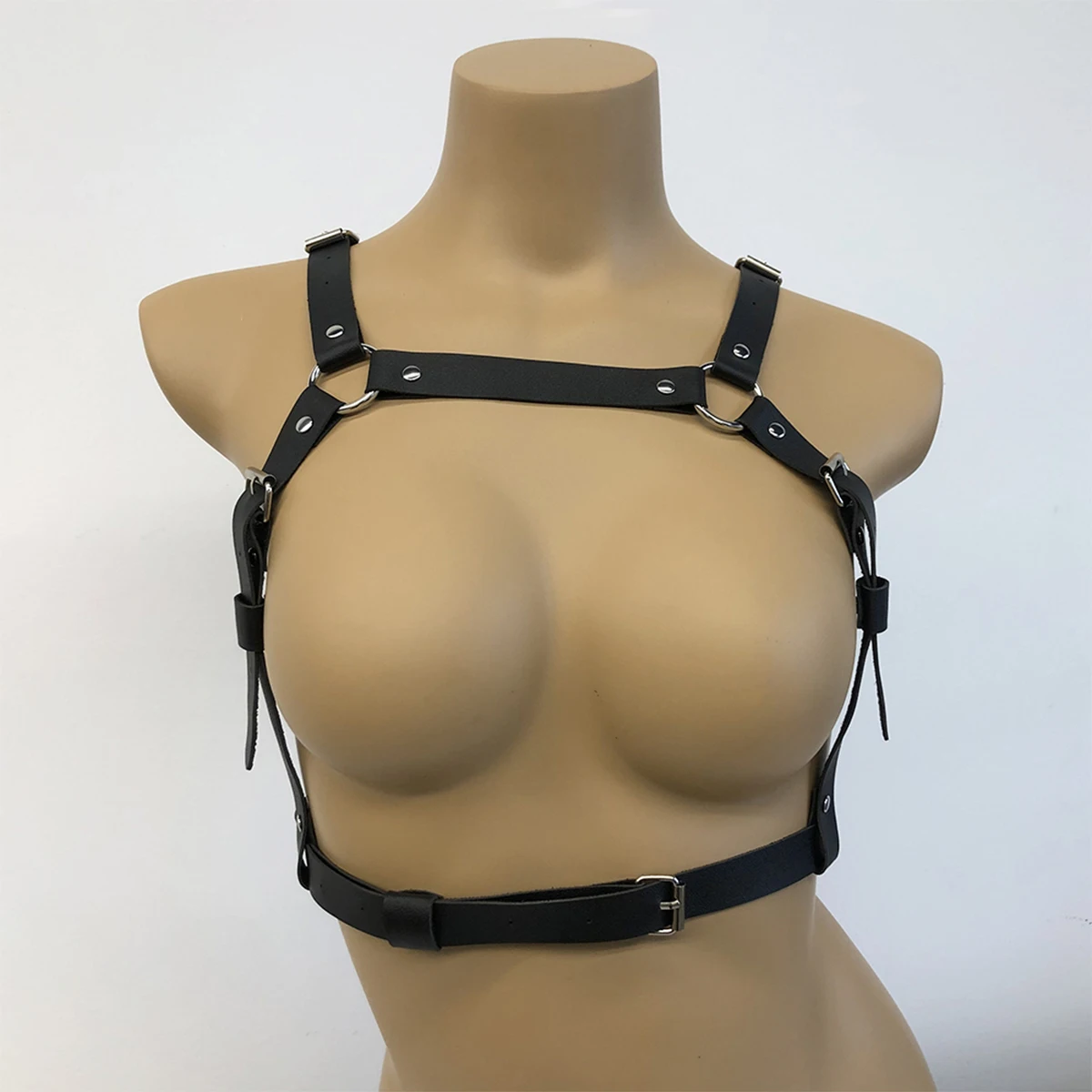 Cinto de Moda Feminino em Couro com Alça de Peito e Suspensório para Mulheres, Alças Decorativas, Acessório de Vestuário Gótico