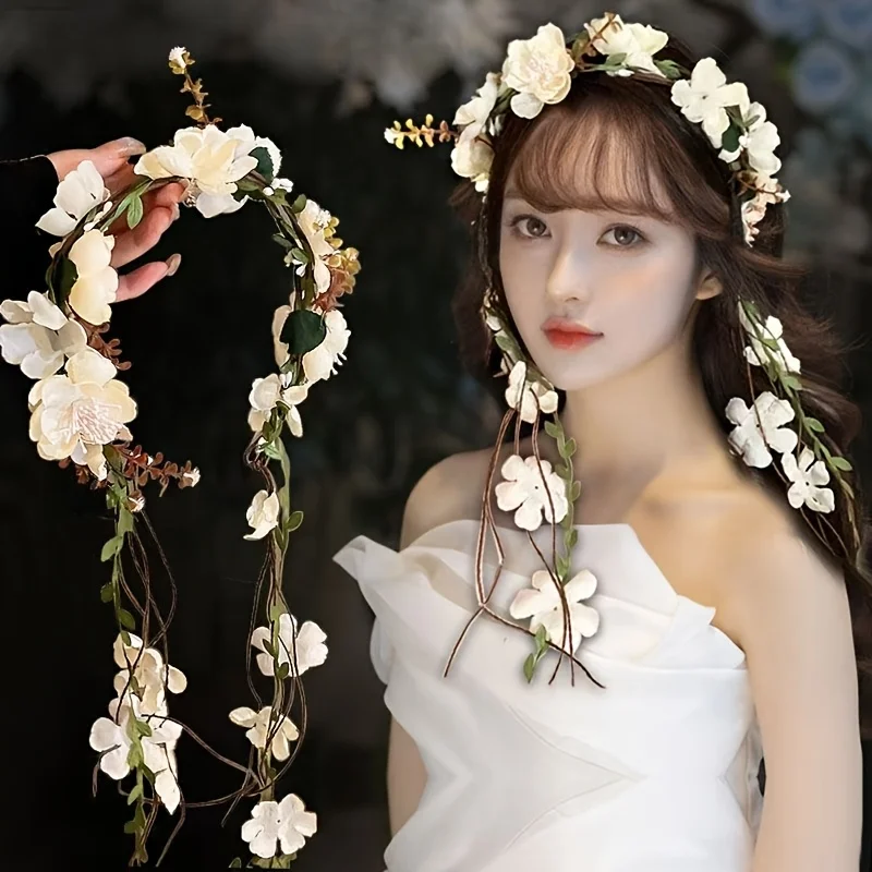 

2026 new spring and summer small fresh fashion wreath headgear Mori female super fairy headband foreign style spring hair accessories Mori female