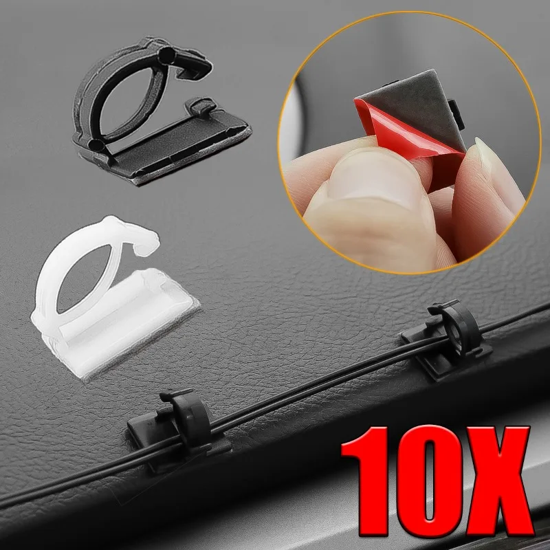 10pcs Car Fixed Clip Self-adhesive Cable Clips For Car Dash Camera Wire Fixing Organizer Dashboard Wire Cable Clamp Clips