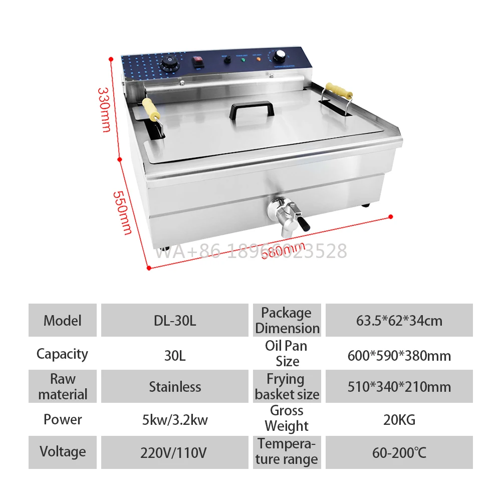 

Оборудование Электрическая фритюрница Электрическая коммерческая промышленная ресторанная хот-дог Картофельные чипсы Жареная рыба