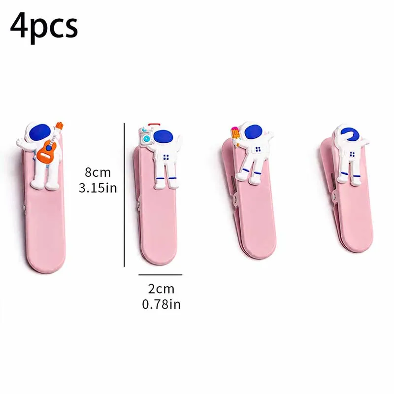 4pcs Astronaut Metal Wall Mount Clip Hole Plate Hook Decorative Craft Clip for Bulletin Boards Photo Postcards