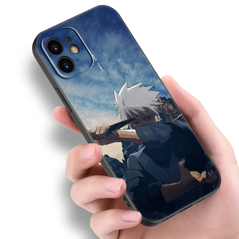 Anime Naruto Kakashi Uchiha Phone Case For Apple iPhone 14 13 12 Mini 11 Pro XR X XS MAX 6S 7 8 Plus SE 2020 2022 5S Black Cover