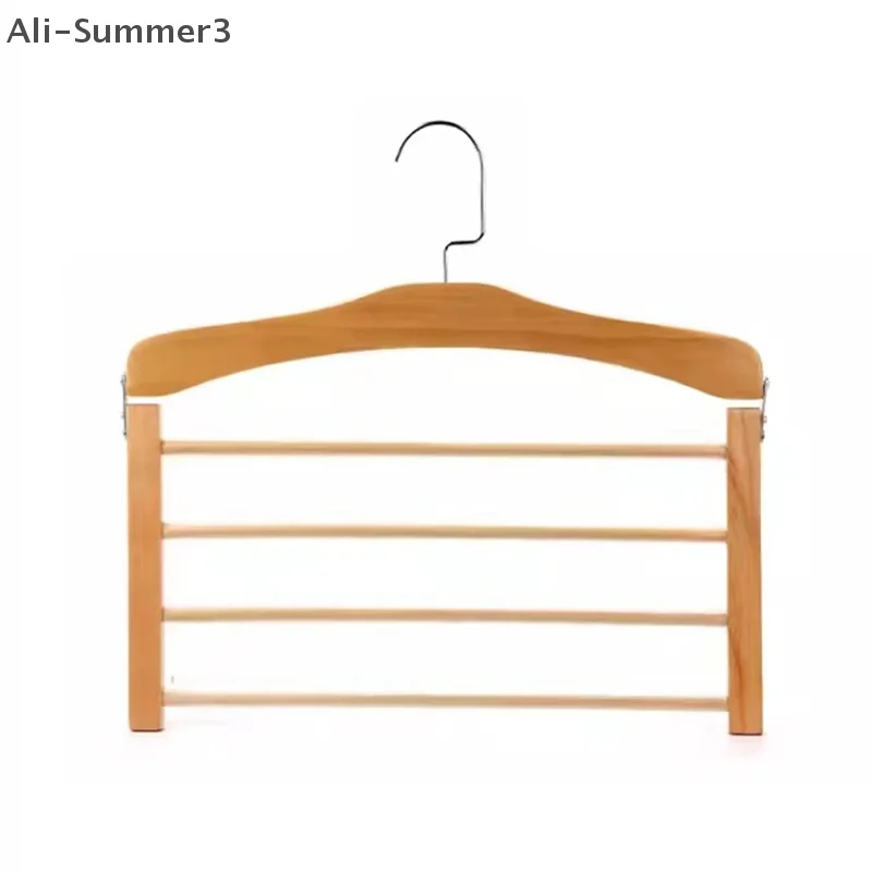 (YY) 1Pc 2025 Nuovo Appendiabiti per pantaloni in legno multistrato salvaspazio Appendiabiti per vestiti in legno durevole Organizzatore per cravatte Sciarpe