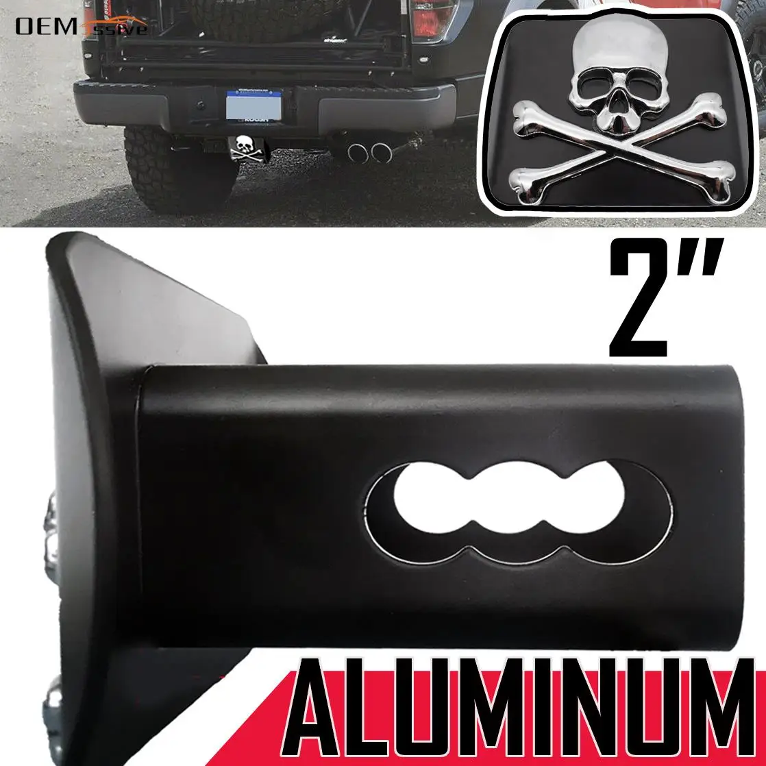 METAL Chrome Emblem Trailer Hitch Cover Hitch Tube Plug Cap adatto a 2 "50mm Trunk Receiver Tow traino accessori Car Styling Skull