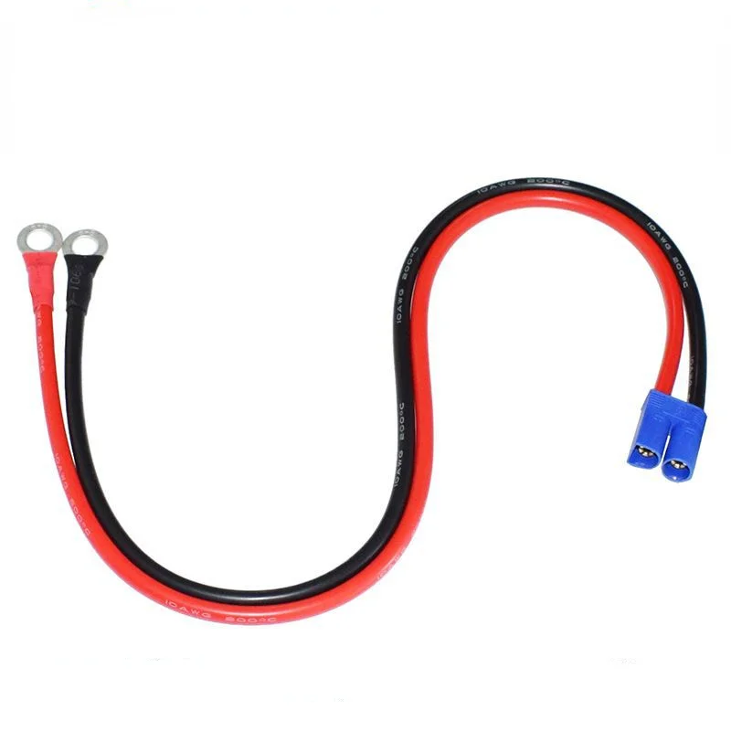 50CM EC5 Male To O Ring Terminal Cable Plug Connector 10AWG RC ESC Charger Car Battery Jump Starters Jumper Cables